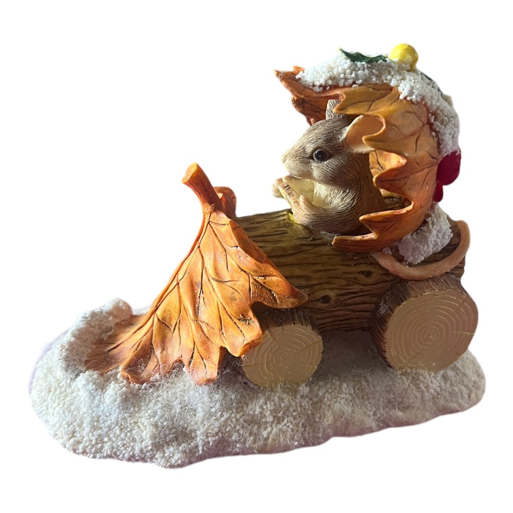 Charming Tails Snow Plow Winter Mouse Leaf Car Christmas Holiday Dean Griff